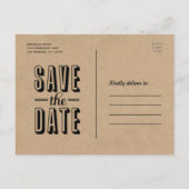 Rustic Wedding sparen het Briefkaart van de Datum (Achterkant)