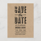  Rustic Wedding sparen het Briefkaart van de Datum (Voorkant)