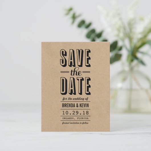 Rustic Wedding sparen het Briefkaart van de Datum (Staand voorkant)