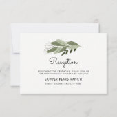 Rustic Wedding Sprigs Reception Kaart (Voorkant)