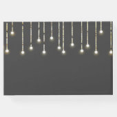 Rustic Wedding String Lights Black White Gastenboek (Achterkant)