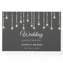 Rustic Wedding String Lights Black White