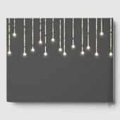 Rustic Wedding String Lights Black White Gastenboek (Achterkant)