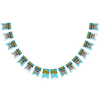 Rustic Wedding Sunflower Blauwgroen Wood Grijze st Vlaggetjes