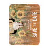 Rustic Wedding Sunflower Bull Skull Save the Date Magneet (Verticaal)