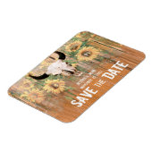 Rustic Wedding Sunflower Bull Skull Save the Date Magneet (Linkerzijde)