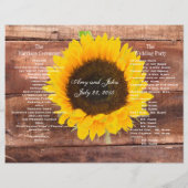 Rustic Wedding Sunflower Country Wedding Programme (Achterkant)