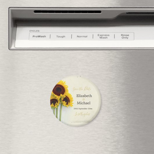 Rustic Wedding Sunflower Save the Date Magnet (Insitu (Vaatwasser))