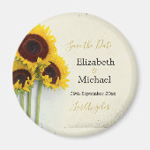 Rustic Wedding Sunflower Save the Date Magnet (Voorkant)