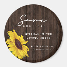 Rustic Wedding Sunflower Wood design behalve datum