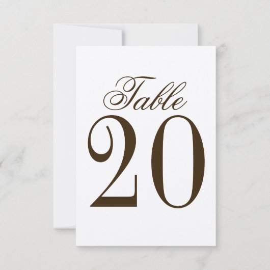 Rustic Wedding Table Number Kaart (Voorkant)