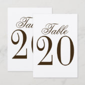 Rustic Wedding Table Number Kaart (Voorkant / Achterkant)