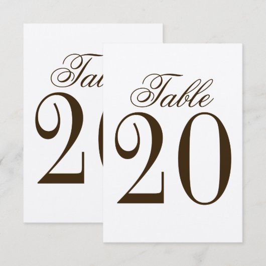 Rustic Wedding Table Number Kaart (Voorkant / Achterkant)