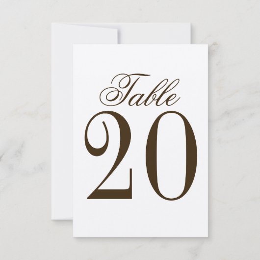 Rustic Wedding Table Number Kaart (Achterkant)