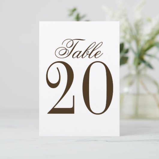 Rustic Wedding Table Number Kaart (Staand voorkant)