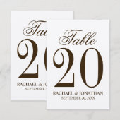  Rustic Wedding Table Number Kaart (Voorkant / Achterkant)