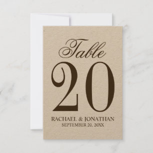  Rustic Wedding Table Number Kaart