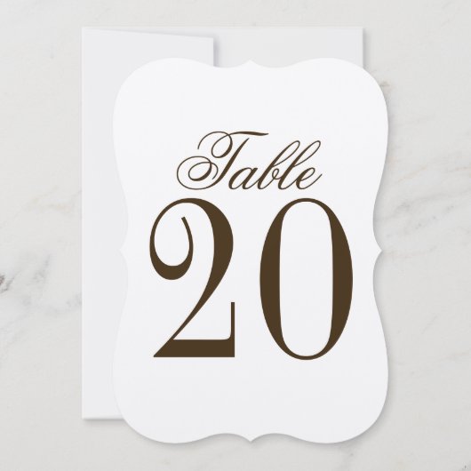 Rustic Wedding Table Number Kaart (Achterkant)
