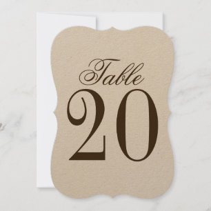 Rustic Wedding Table Number Kaart