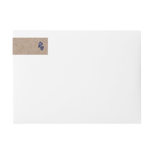 Rustic Wedding | Terugkeeradres Kraft Monogram (Voorkant)