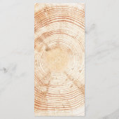 Rustic Wedding Tree rings Wood bark Grain Menu (Achterkant)
