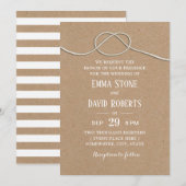 Rustic Wedding Tying the Knot  Kraft Kaart (Voorkant / Achterkant)