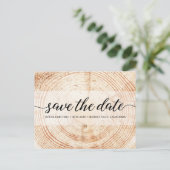 Rustic Wedding Typography Wood Grain Texture Briefkaart (Staand voorkant)