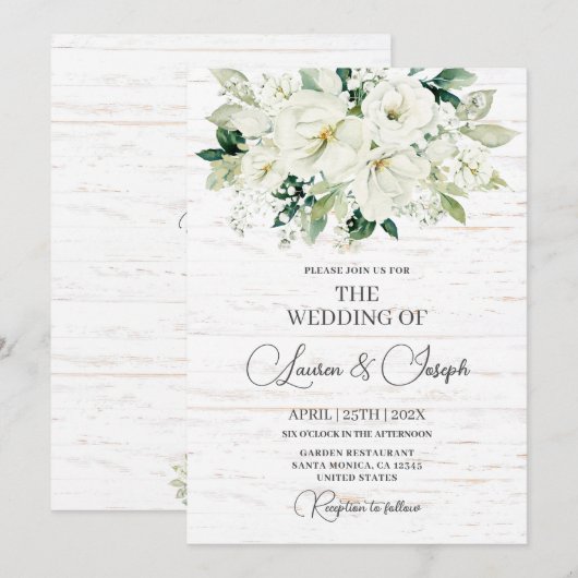 Rustic Wedding-uitnodiging Kaart (Voorkant / Achterkant)