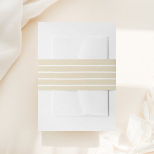 Rustic Wedding van Creamy Gold Stripes Uitnodigingen Wikkel