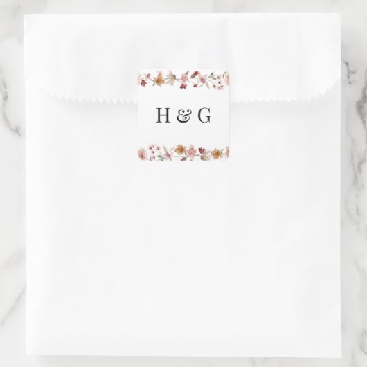 Rustic Wedding Vierkante Sticker (Tas)