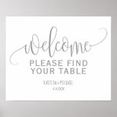 Rustic Wedding vind je etenteken (grijs) Poster (Voorkant)