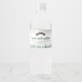 Rustic Wedding Water Bottle Beverage Label Waterfles Etiket