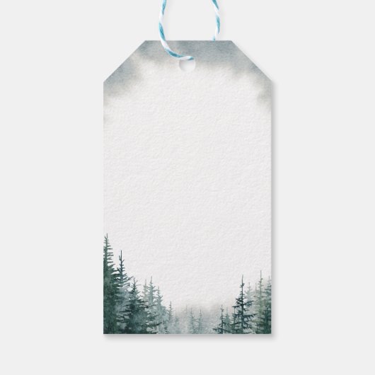 Rustic Wedding Waterverf Tree Favor Gift Label Cadeaulabel (Achterkant)