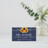 Rustic Wedding Website Blue Wood Online RSVP Informatiekaartje (Staand voorkant)
