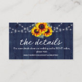 Rustic Wedding Website Blue Wood Online RSVP Informatiekaartje (Voorkant)