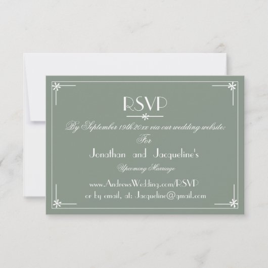 Rustic Wedding Website E-mail RSVP Response Kaart (Voorkant)