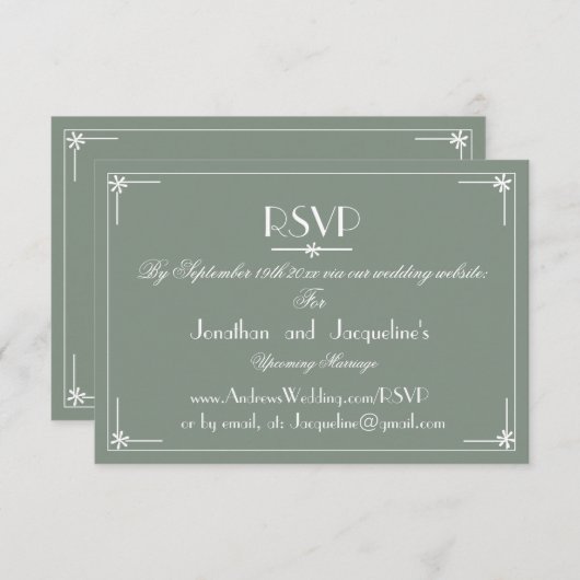 Rustic Wedding Website E-mail RSVP Response Kaart (Voorkant / Achterkant)