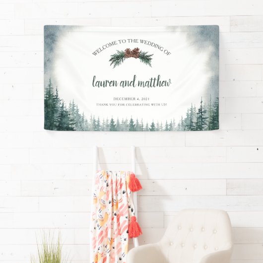 Rustic Wedding Welcome Banner Sign (Insitu)