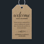 Rustic Wedding Welcome Favor Bags Gift Labels Cadeaulabel<br><div class="desc">Het ritswelkome Label van de Favor Bags. Voeg een leuke kleur en unieke stijl toe aan je bruiloft of vrijgezellenfeest. Een vrijgezellenfeest-gunsttas is een geweldige aanvulling op partijplanning. Deze unieke tassen zullen gemakkelijk als geschenk worden gebruikt en kunnen als een mooie decoratie dienen op je trouwreceptie of vrijgezellenfeest. Het perfecte...</div>
