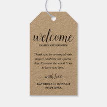 Rustic Wedding Welcome Favor Bags Gift Labels
