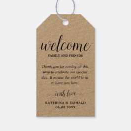 Rustic Wedding Welcome Favor Bags Gift Labels Cadeaulabel