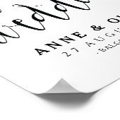 Rustic Wedding Welcome Sign Black and White Poster (Hoek)