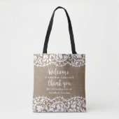 Rustic Wedding Welkom en bedankt gepersonaliseerd Tote Bag (Voorkant)