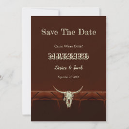 Rustic Wedding Western Bull Skull Save the Date