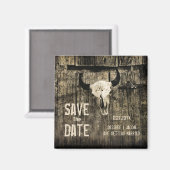 Rustic Wedding Westerne Koe Skull Save the Date An Magneet (Voorkant / Achterkant)