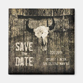 Rustic Wedding Westerne Koe Skull Save the Date An Magneet (Voorkant)