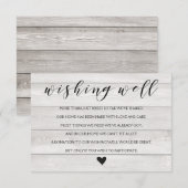 Rustic Wedding White wood Wishing well insert card Informatiekaartje (Voorkant / Achterkant)