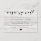 Rustic Wedding White wood Wishing well insert card Informatiekaartje (Voorkant)