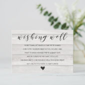 Rustic Wedding White wood Wishing well insert card Informatiekaartje (Staand voorkant)