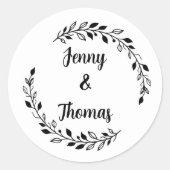 Rustic Wedding Wildflower Ronde Sticker (Voorkant)